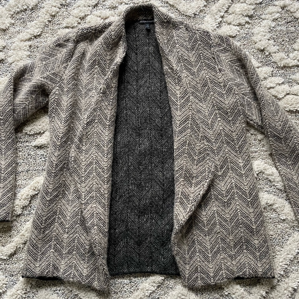 Women's Gray Chevron Sweater